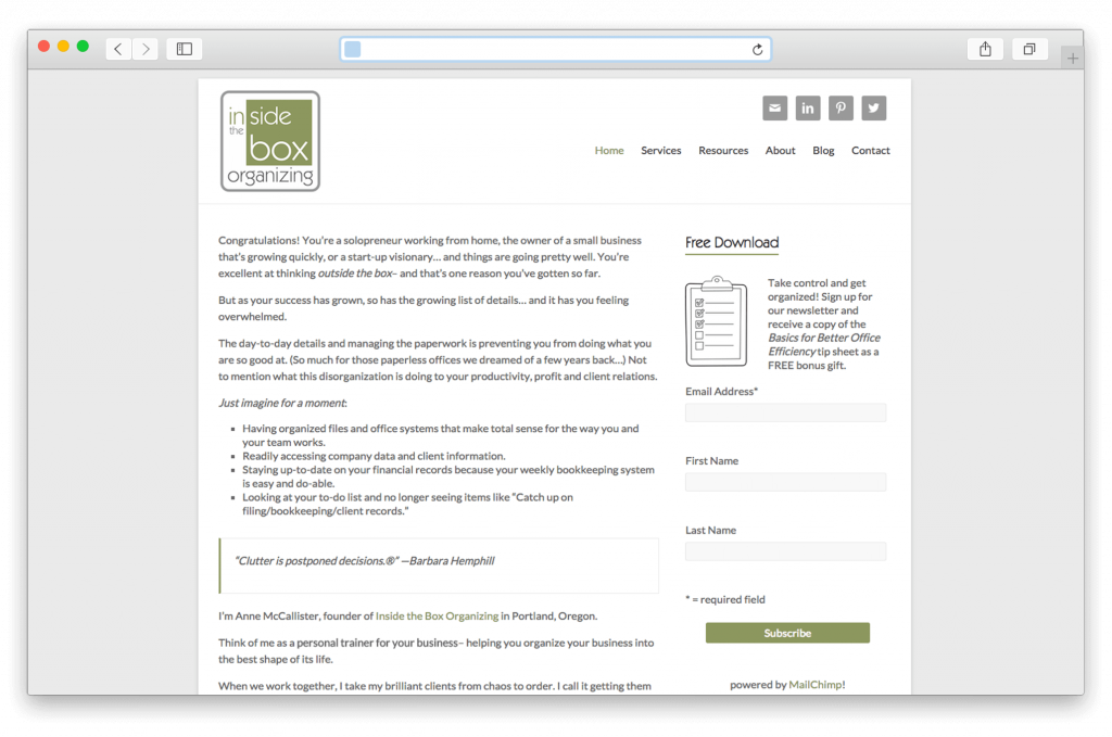 Inside the Box Organizing