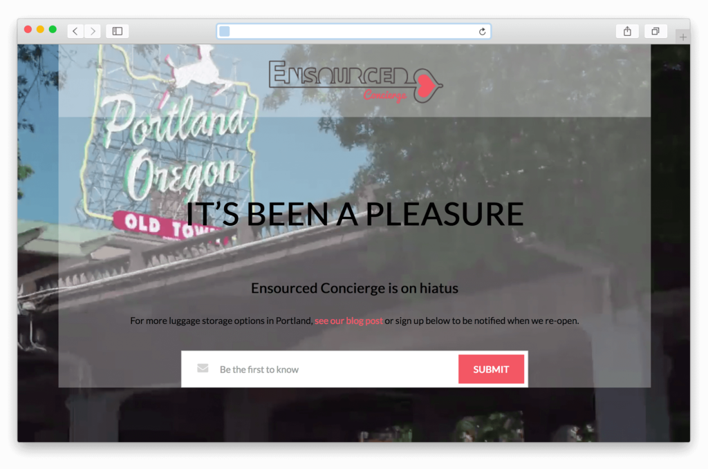 Ensourced Concierge Luggage Storage